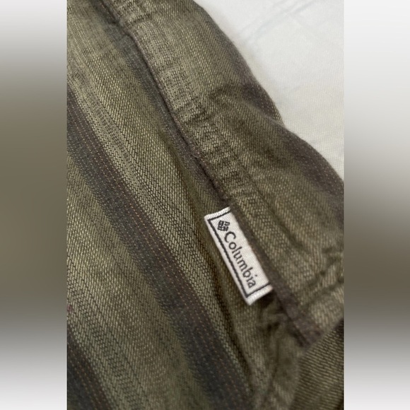 Columbia Youth Boys Longe Sleeve‎ Striped Camp Shirt Green size M Outdoors PFG - Picture 7 of 16